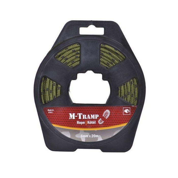 Frânghie de drumeție, negru/verde 6 mm x 20 m