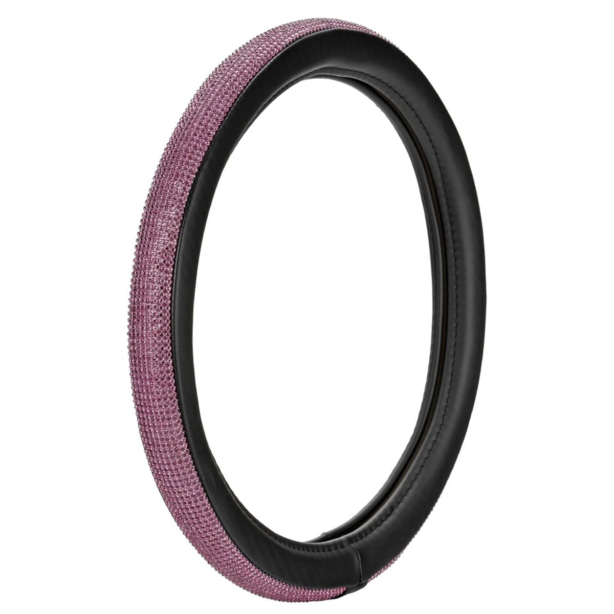 Husă volan, elastică, model cu diamante roz, 37-39 cm