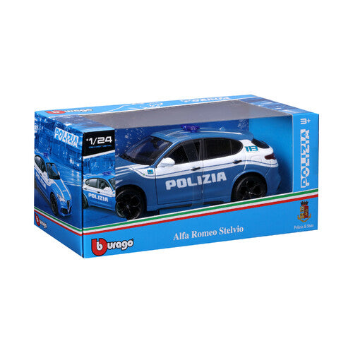 Joacă mașina 1:24 Model de mașini de poliție Alfa Romeo Giulia / Stelvio | Burago