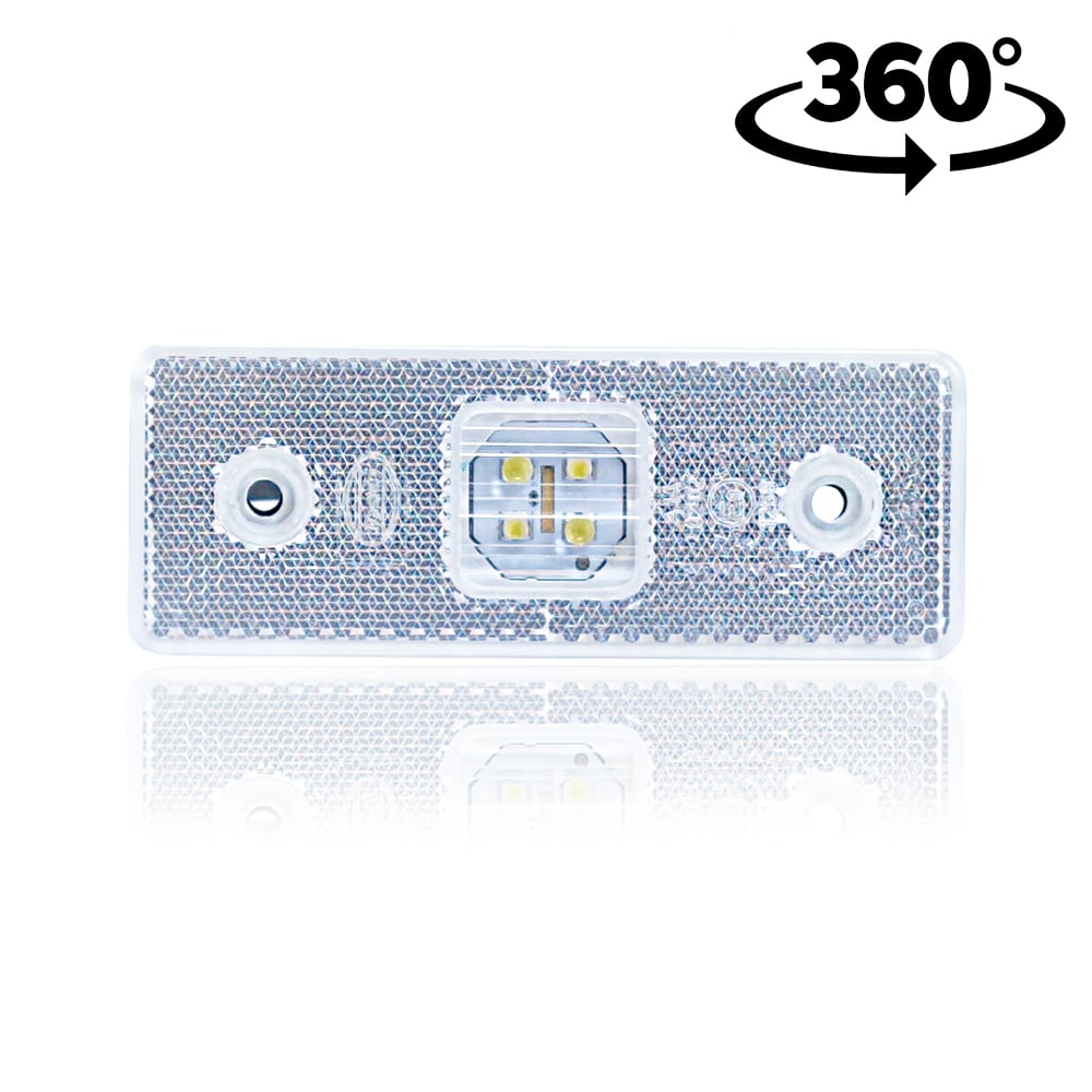 Lampă poziție încorporabilă prismatica albă 4LED cu cablu