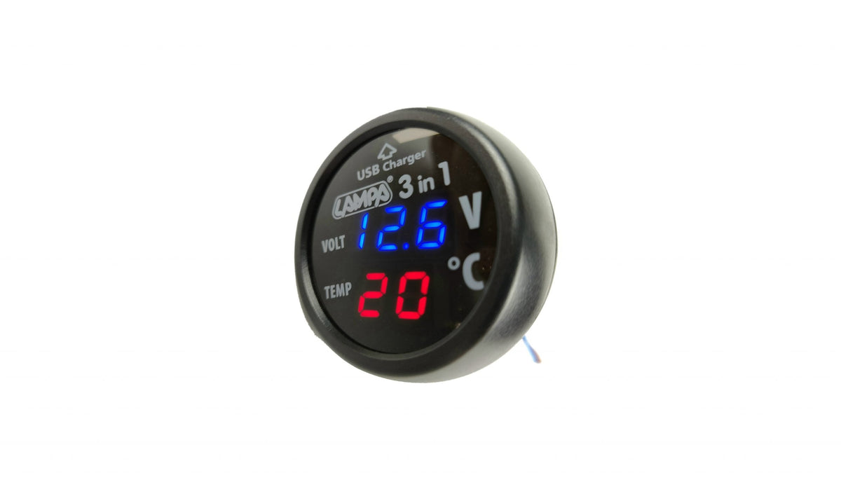 Voltmeter indicator de încărcare a bateriei auto 3 în 1