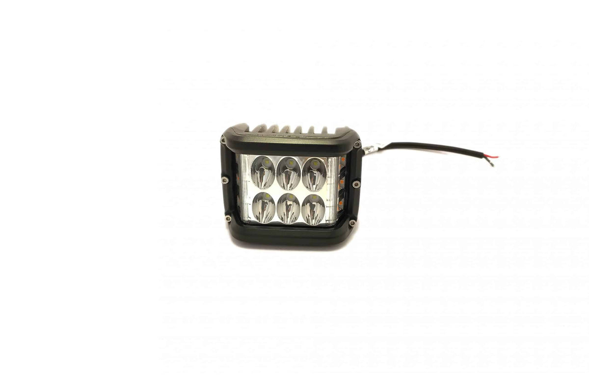 Lampă de lucru LED pătrată cu dublu rând 24W intermitent 12/24V