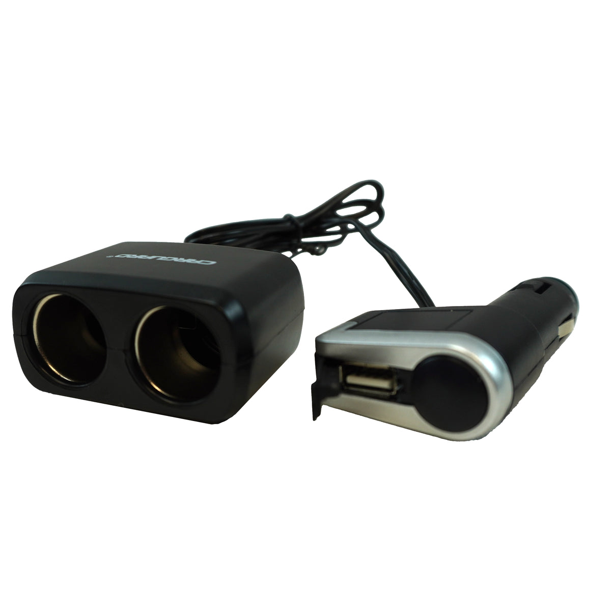 Adaptor priză auto, dublu cu 1 ieșire USB, 12/24V