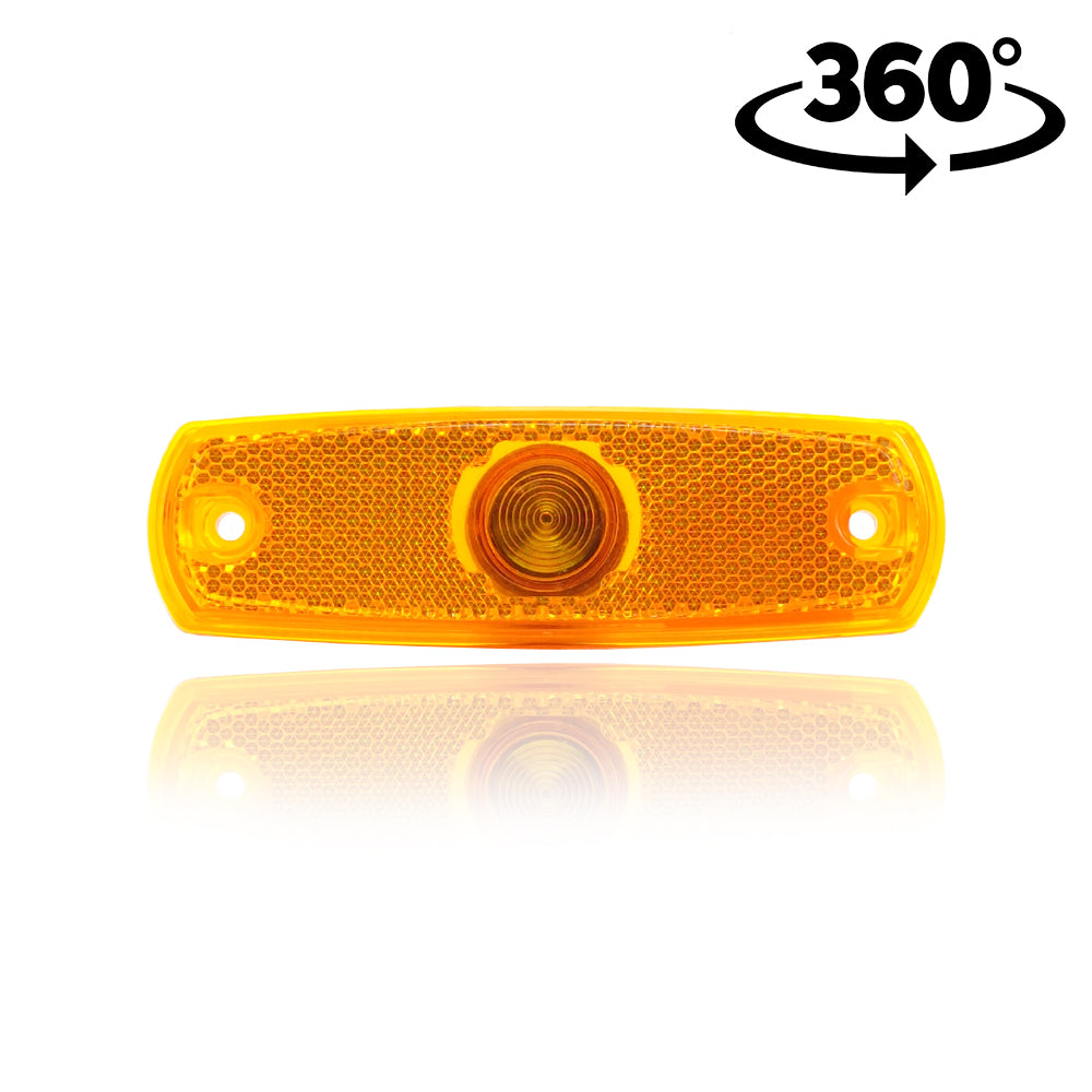 Lampa poziție ovală galbenă 126x38 pentru autobuz 