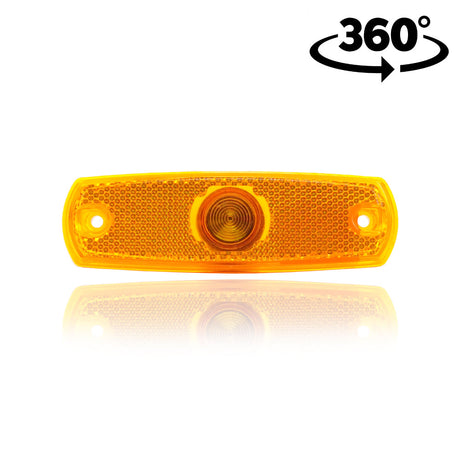 Lampa poziție ovală galbenă 126x38 pentru autobuz 