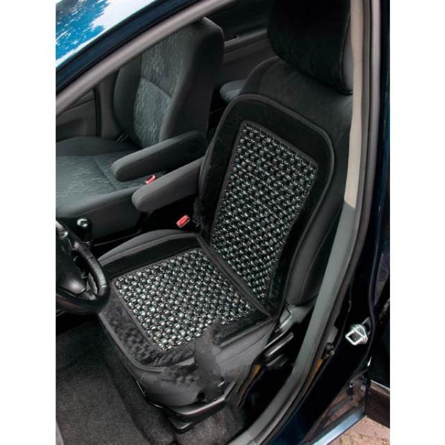 Protecție pentru scaun auto cu bile de lemn 