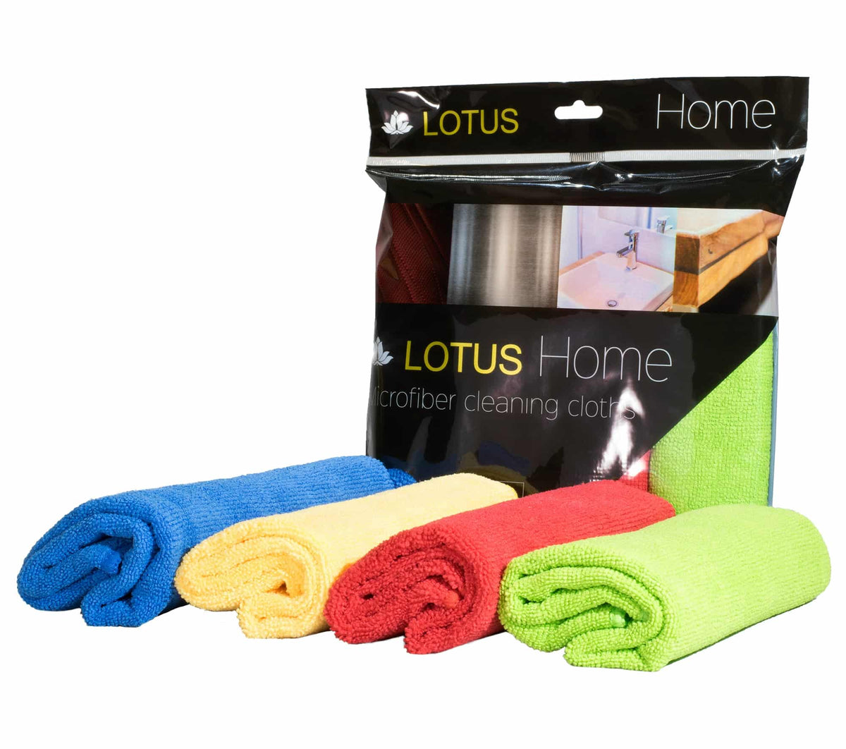 Lavete microfibră, set 4 bucăți, Lotus Home, 35x35 cm 