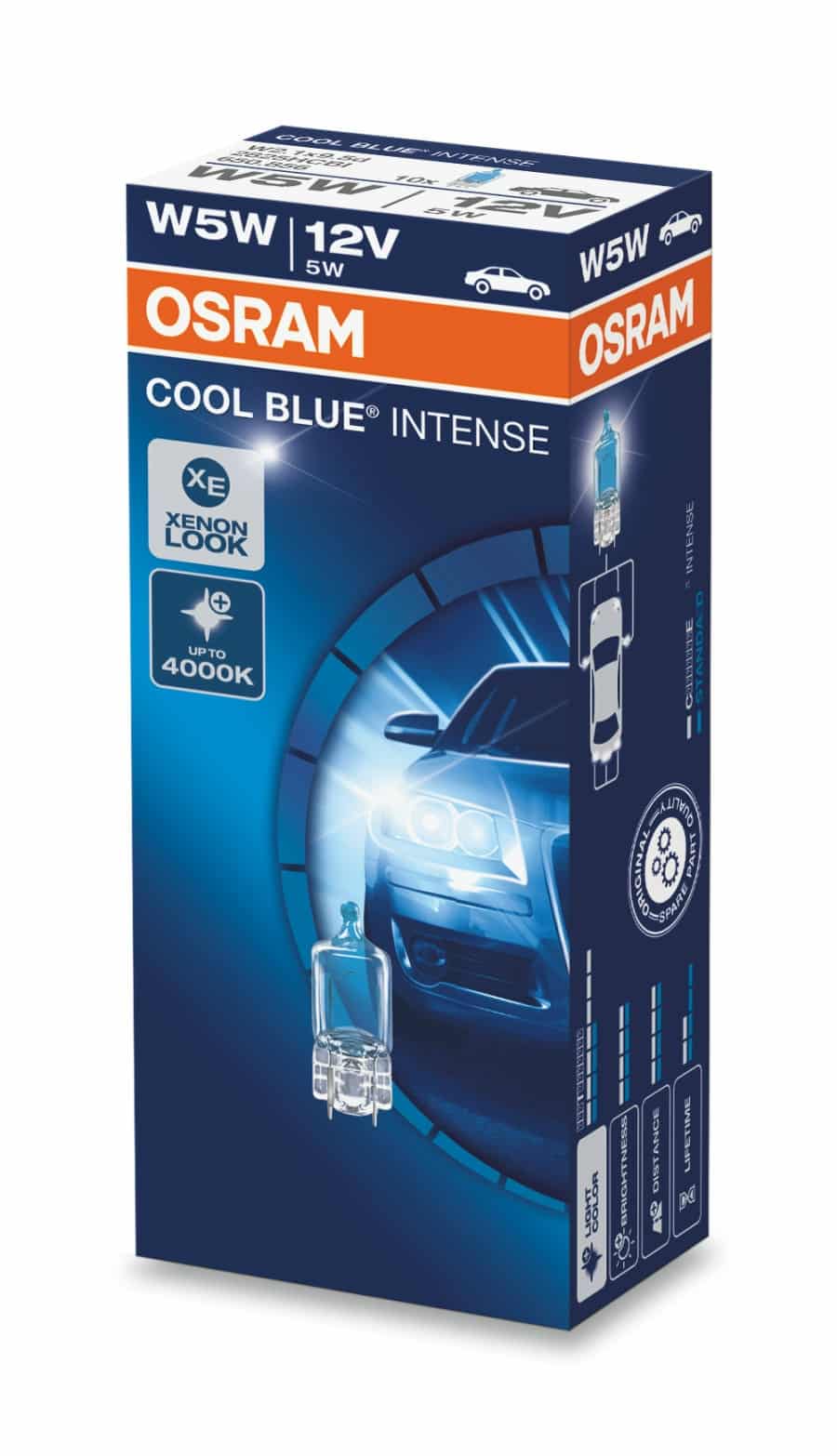 Bec LED T10 cu soclu de sticlă W5W 