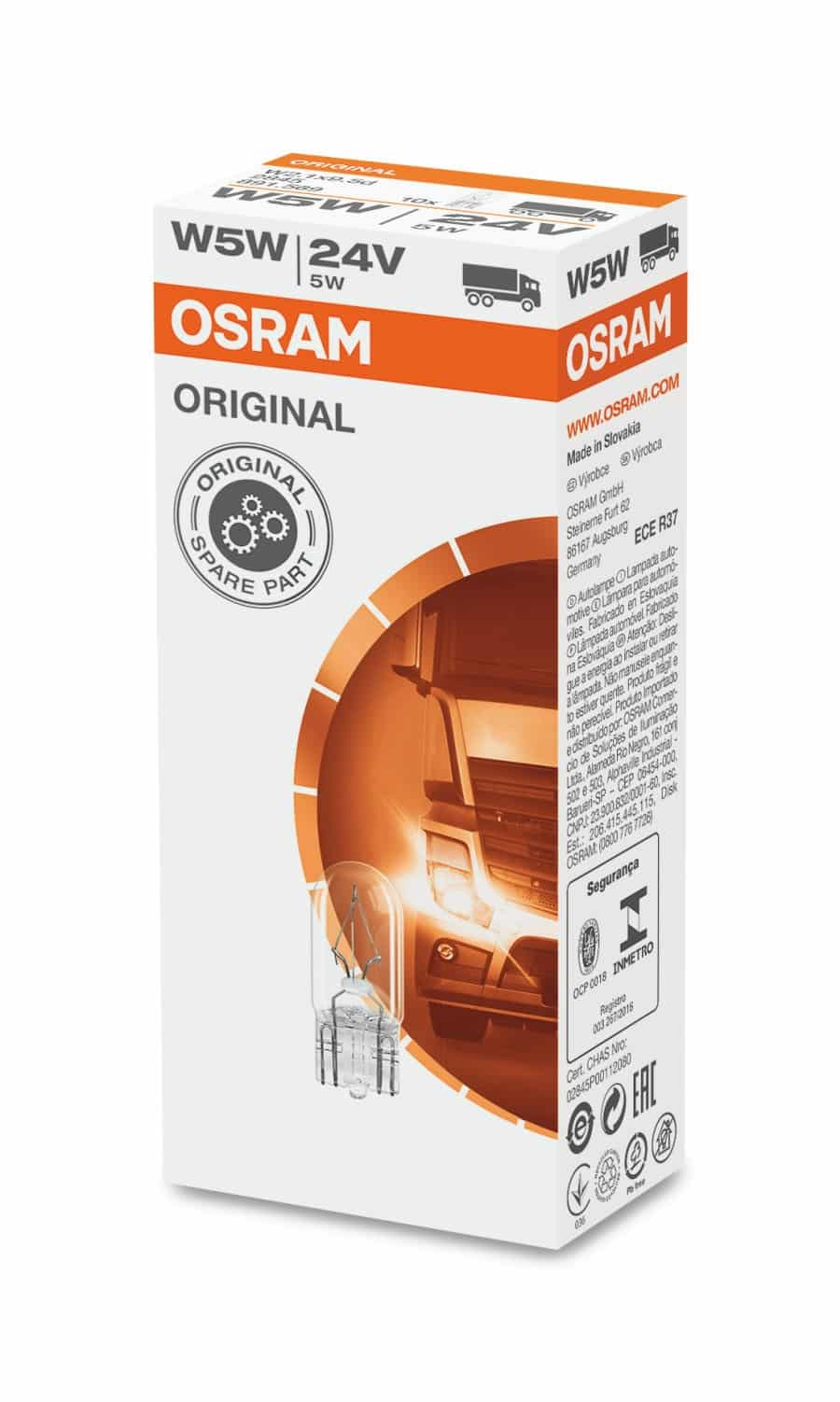 Bec LED T10 cu soclu de sticlă W5W 