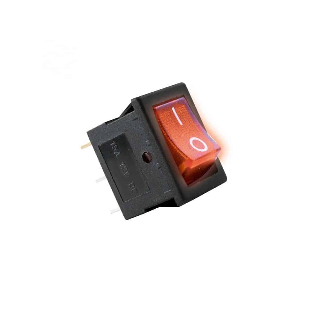 Comutator basculant unghiular 12V cu LED 
