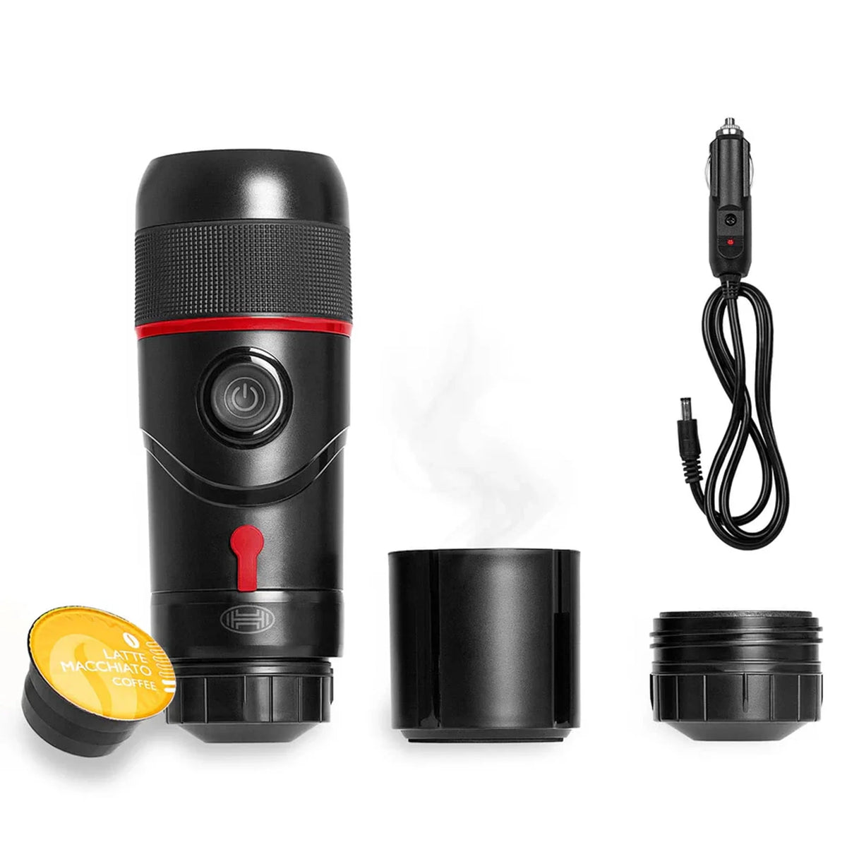 Cafetieră de voiaj pentru capsule și cafea măcinată de 12V 