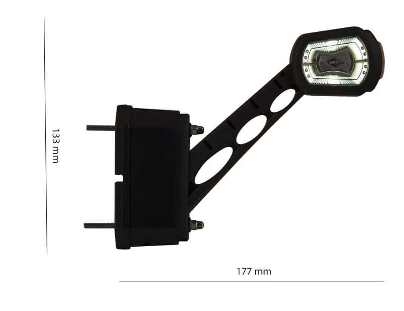 Lampă cu LED-uri pentru semnalizare de lățime, cu 3 funcții și radar de marșarier 