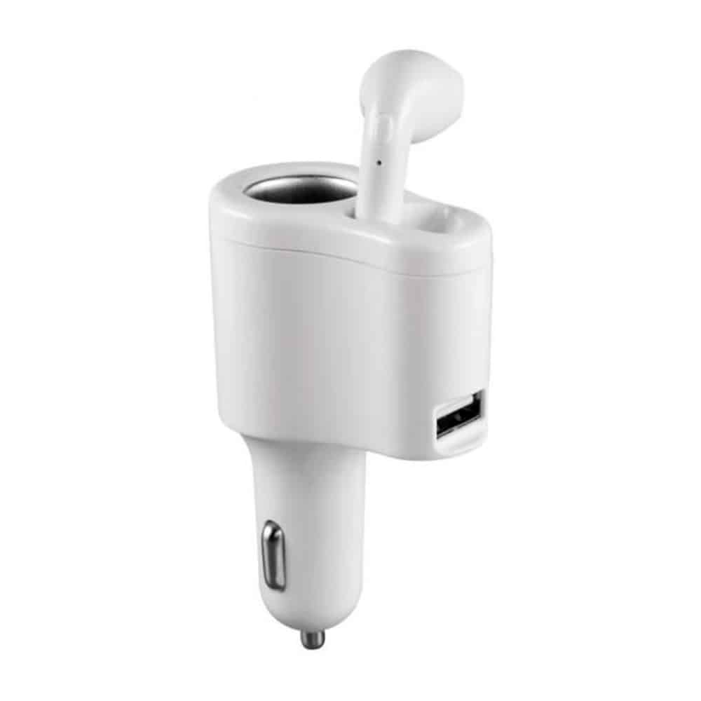 Căști Bluetooth cu încărcător pentru brichetă auto 