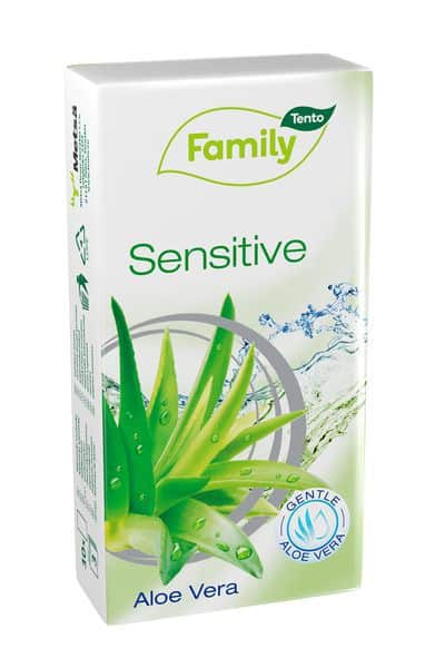 Batistă de hârtie Tento Family Sensitive Aloe Vera (10 buc. șervețel) 