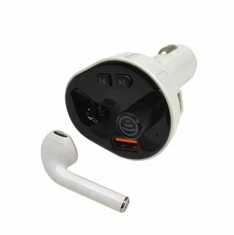 Încărcător cu brichetă și Transmițător FM Bluetooth, cu căști 