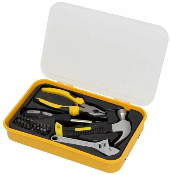 Set de unelte 24 bucăți (ciocan, șurubelniță, clește, cheie reglabilă) 