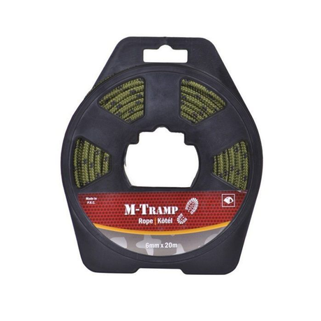 Frânghie de drumeție, negru/verde 6 mm x 20 m 