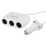 Adaptor priză auto, triplu cu 4 ieșiri USB, 12/24V