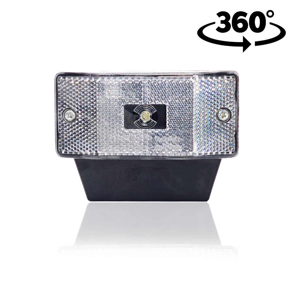 Lampă poziție trapez prismatic cu suport LED alb 