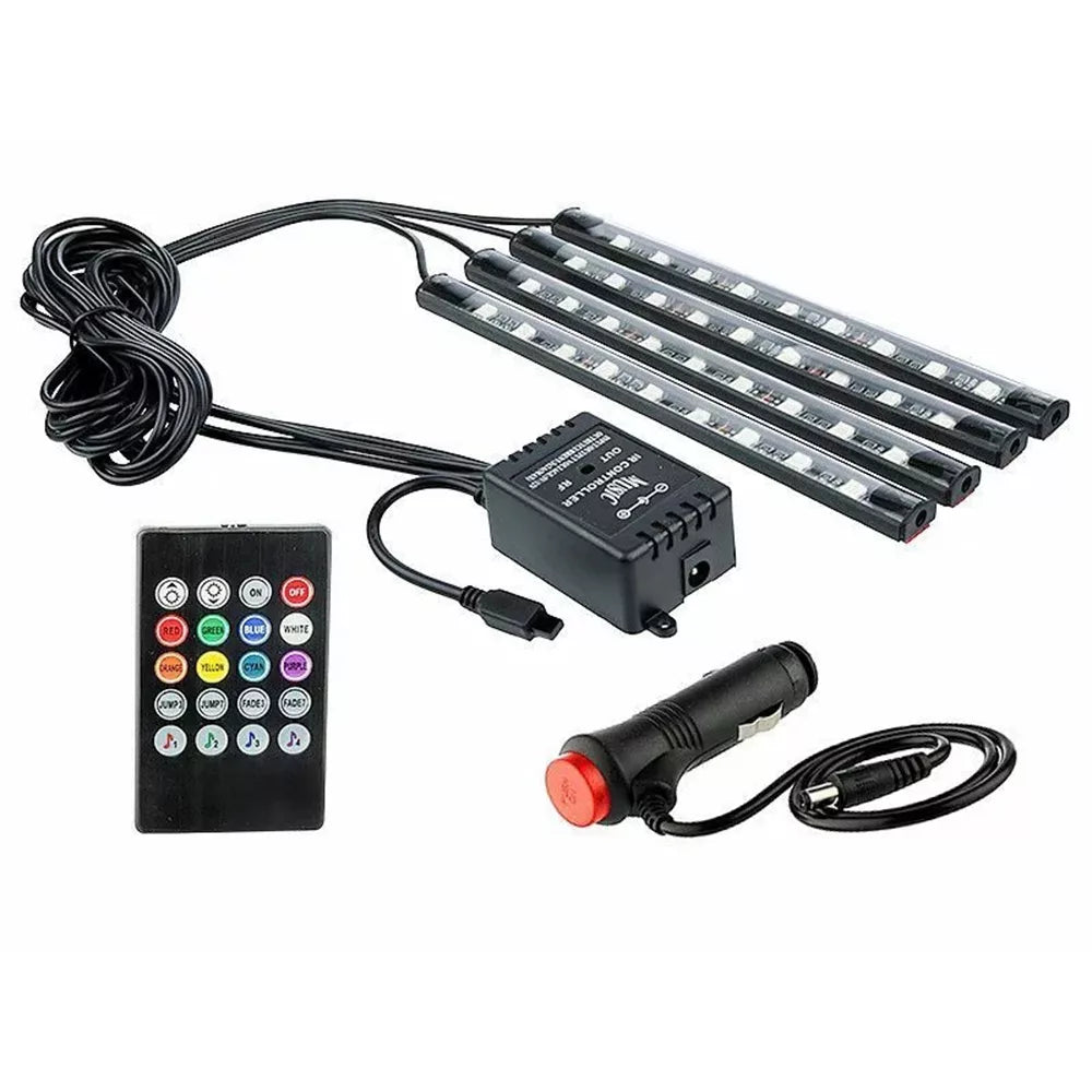 Bandă LED cu telecomandă pentru interior 12V 4x9 LED 