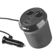 Distribuitor dublu pentru bricheta auto cu 2 ieșiri USB pentru suportul de pahare 
