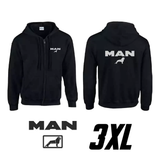 Hanorac negru cu glugă, cu logo MAN 