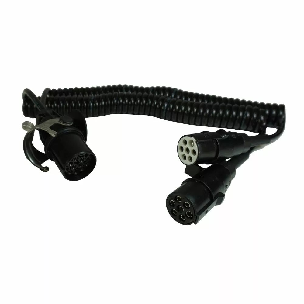 Adaptor cablu spiralat electric, de la 15 pini la 2x7 pini, 2 variante