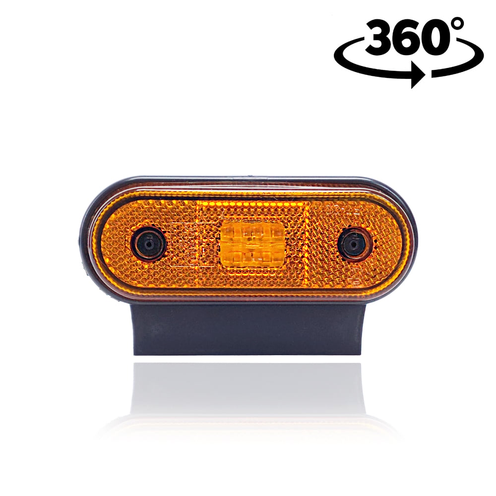 Lampă de poziție LED cu suport rotunjit galben 4LED 