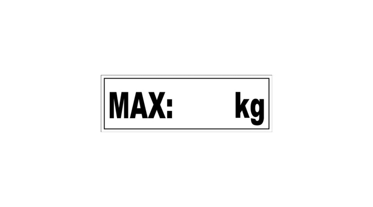 Etichetă MAX......kg 