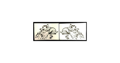 Pereche de grifoni cu coroană pe matrice (22,5x28,5cm) 