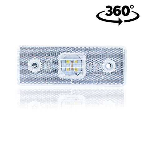 Lampă poziție încorporabilă prismatica albă 4LED cu cablu 