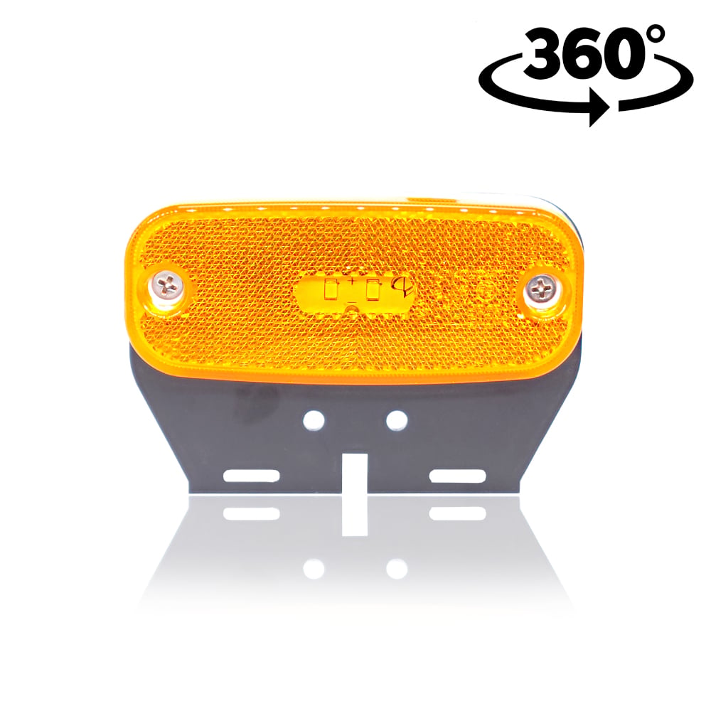 Lampă de poziție LED cu suport rotunjit galben 2LED 12/24V 