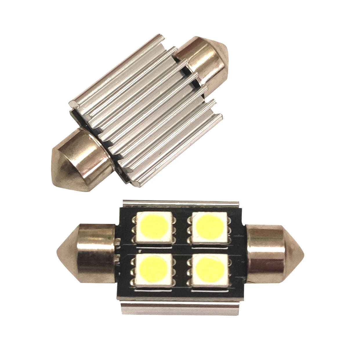 Bec cu LED SMD sofită 4 LED Canbus alb 