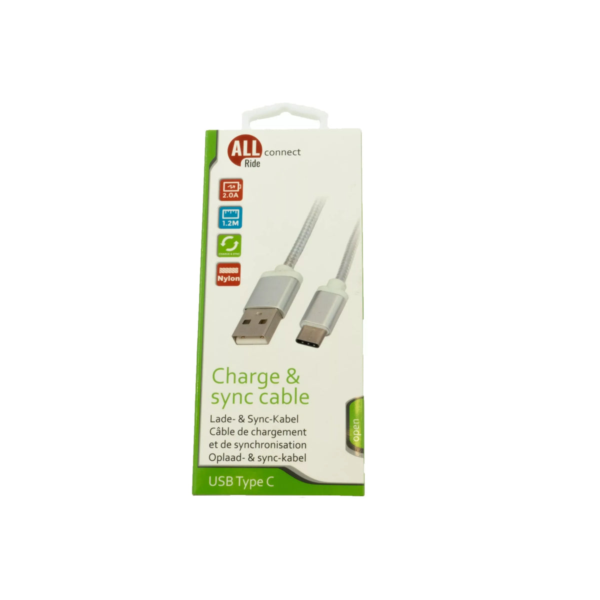 Cablu de încărcare USB Tip C 1,2m cu înveliș textil 
