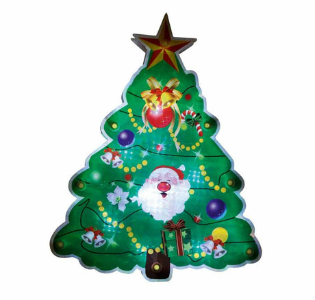 Decorațiune de fereastră de Crăciun brad de Crăciun 20 cm, cu LED, pe baterii 