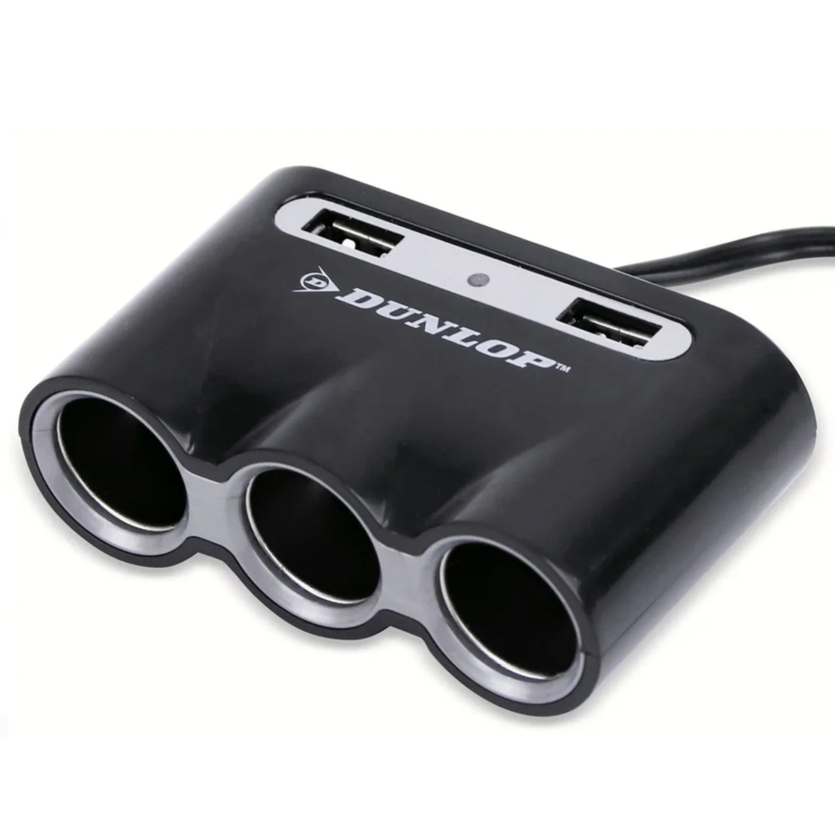 Adaptor priză auto triplu cu 2 porturi USB