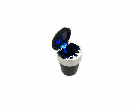 Scrumieră auto pentru suport de pahare cu iluminare LED albastră 