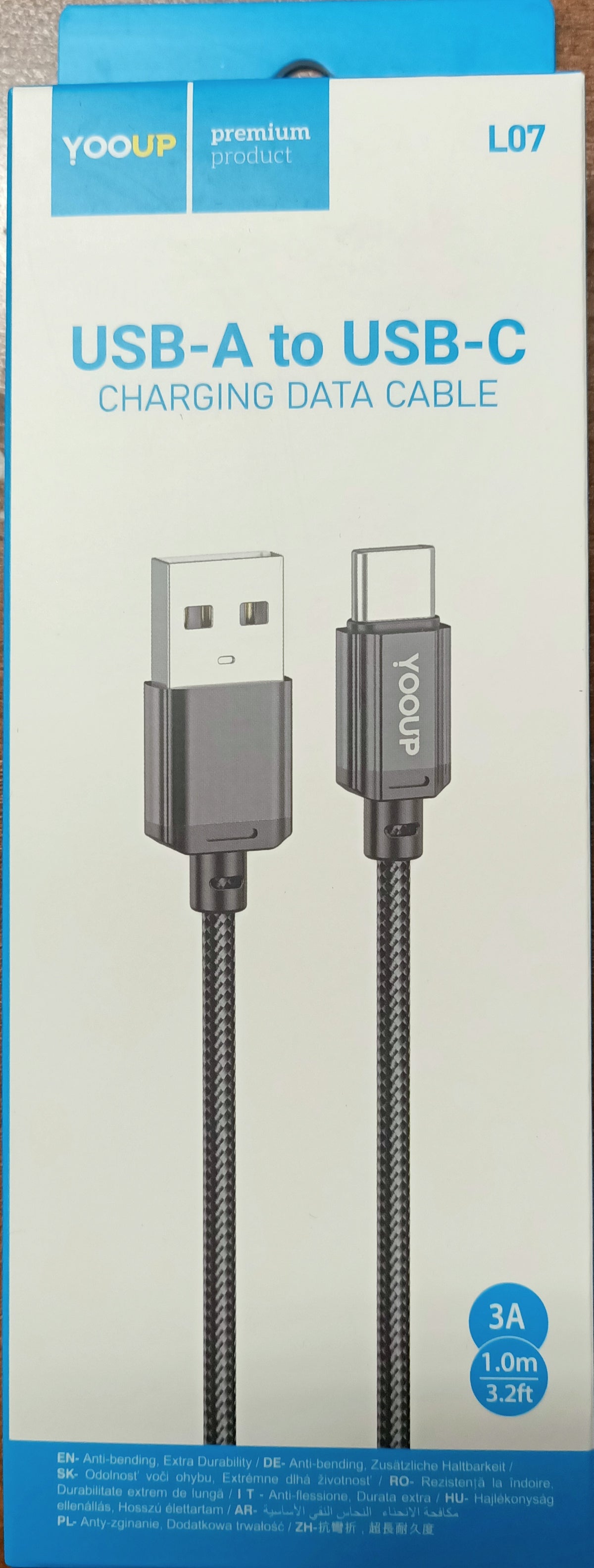 Cablu USB C, Type-C, YooUP L07, 3A, 1m