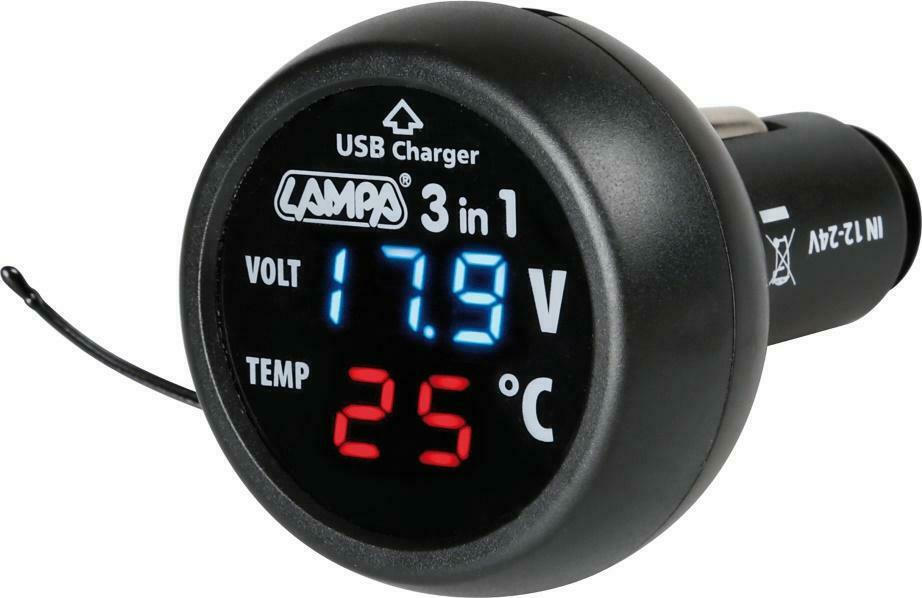 Încărcător auto, multifuncțional 3 în 1, 2.1A, 12/24V