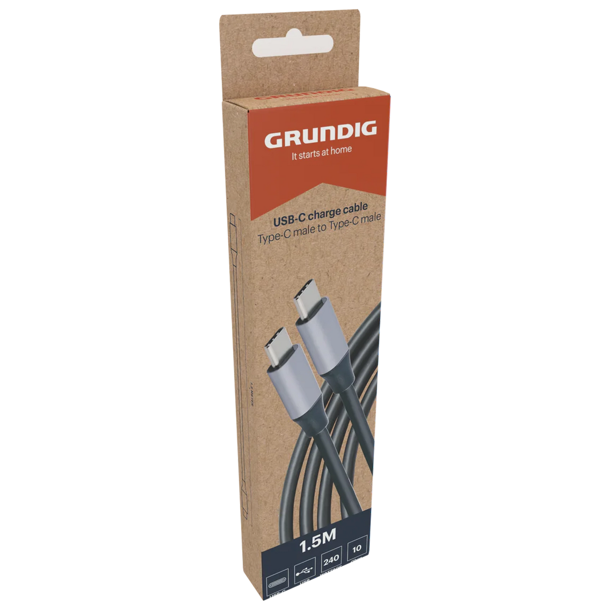 Cablu USB C la USB C, Grundig, 1.5-5A, 240W, 1.5m