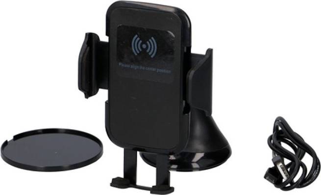 Suport auto telefon, ventuză, încărcător wireless, All Ride, 5W