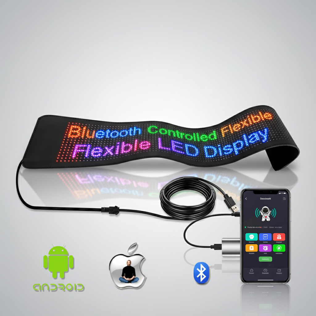 Placă de identificare LED flexibilă cu control Bluetooth