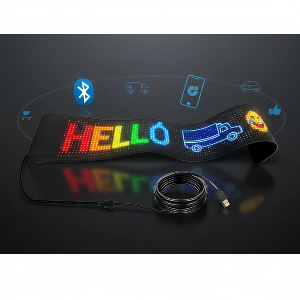 Placă de identificare LED flexibilă cu control Bluetooth